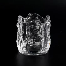 Chine Pot de bougie en verre votif de conception de bonhomme de neige de Noël 5oz fabricant