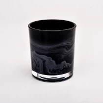 China Unique 10oz  black  glass candle jars and candle holders manufacturer