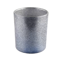 Cina Grosir 8 oz Kustom Mewah Smoky Grey Frosted Empty Glass Candle Jars pabrikan