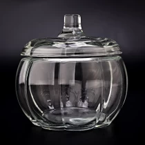 中国 南瓜形玻璃蜡烛罐南瓜玻璃蜡烛容器带盖 制造商