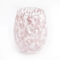 Kiina munanmuotoinen käsintehty lasiastia kynttilän vaaleanpunaiseen koristeluun valmistaja