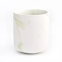 Chine vase de bougie en céramique marbrée décorative pot de bougie moderne blanc et vert fabricant