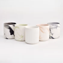 China Frascos vazios para velas de cerâmica fosca em mármore colorido atacado fabricante