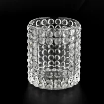 China unique design glass candle jars fluted clear glass candle vessels manufacturer
