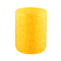 China yellow glass candle jar 10oz glass candle vessel wholesale manufacturer