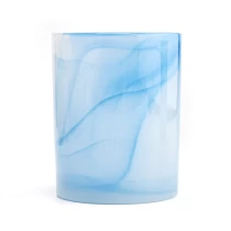 China 10oz glass candle holder painting glass candle jar for home decor manufacturer