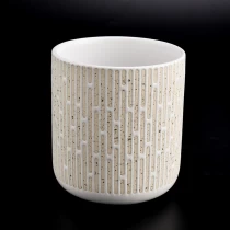 Cina Barattoli di candele in ceramica con motivo personalizzato Vasi di candele in ceramica di nuovo arrivo per la produzione di cera produttore