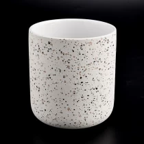 porcelana Velas de cerámica con motas únicas, 10oz, 11oz, cera perfumada, tarros de vela de cerámica, venta al por mayor fabricante