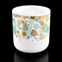 porcelana nuevo tarro de vela de cerámica con ilustraciones de esmalte suave fabricante