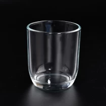 China wholesale clear glass candle jars  with round bottom manufacturer