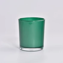 Ķīna Jauna dizaina zaļa krāsa ar plaisu efektu uz 400 ml stikla svečtura vairumā ražotājs