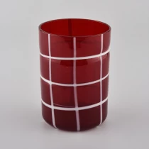 China hot sale borosilicate candle jars red glass candle holders for candle making manufacturer