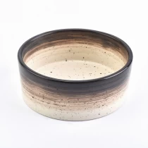 China home decor black gradient ceramic candle containers manufacturer