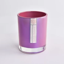 中国 热卖定制彩色离子镀玻璃蜡烛罐在散装 制造商