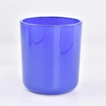 Kiina kiiltävän sininen 500 ml lasipurkki kynttilöiden sisustukseen valmistaja