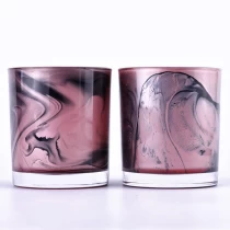 China Newly design flowing liquid effect on the 8oz 10z glass candle holder for supplier manufacturer