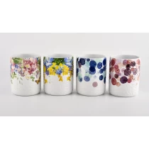 China Wholesale 8oz 10oz 12oz customized pattern and colored on the ceramic glass candle jar for home deco manufacturer