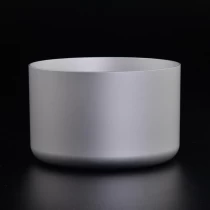 Cina vendita calda in alluminio argento opaco tazza candela vaso in metallo produttore