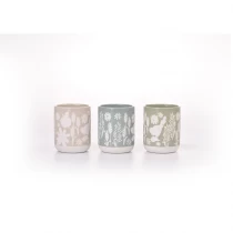 中国 批发定制图案 10oz 12oz 蓝色陶瓷家居装饰蜡烛罐 制造商