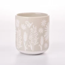 China Popular spring pattern on 400ml ceramic candle for wholesale manufacturer