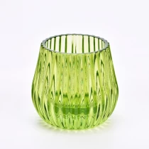 中国 带条形图案设计的厚底玻璃蜡烛罐 制造商