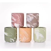 China Deco de impressão de transferência recém-personalizado no frasco de vela de cerâmica de forma popular para decoração de casa fabricante
