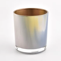porcelana Frasco de vela de cristal dorado con espray interior de lujo, regalo personalizado fabricante