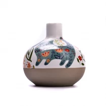 China Supplier cute animal effect on the 8oz 10oz ceramic bottle for home deco manufacturer