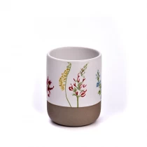 China Supplier 3oz ceramic candle holder with  colorful printing on for home deco manufacturer
