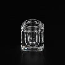 China Clear popular square 2oz glass jar for home deco manufacturer