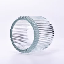 China Großhandelskerzenglas aus klarem Streifenglas mit Wohndekor Hersteller