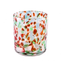 porcelana Tarros de velas sopladas a mano de colores de 200 ml, candelabro de vidrio único fabricante