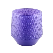 China Unique purple empty glass candle holders are used in candle manufacturing wholesale manufacturer