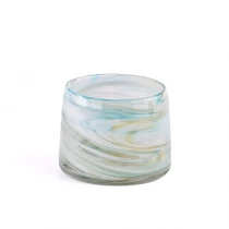 中国 带有着色材料的虹彩玻璃蜡烛罐 制造商