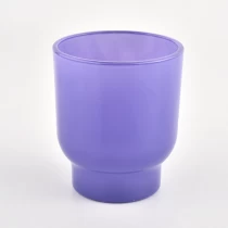 porcelana tarro de vela de cristal coloreado con fondo de pedestal 200ml fabricante