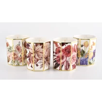 Китайський Оптові унікальні розкішні шестикутні порожні керамічні банки для свічок для домашнього декору виробник
