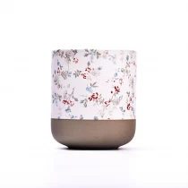 China Hot sale 2oz -20oz ceramic candle holder with customized spring series deco on for wholesale manufacturer