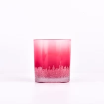 porcelana efecto grabado con láser en tarros de vela de vidrio de color rosa 8 oz fabricante