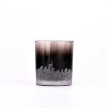 Kina ombre brun farve stearinlysglas med indgraveret frostet effekt fabrikant