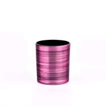 China Luxe op maat gemaakte handgemaakte rosé metalen effect met zwarte binnenkant van de 8oz glazen kandelaar voor home deco fabrikant