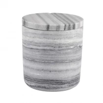 Kina Egendefinert marmor hjemmeinnredning tom keramisk stearinlyskrukke med lokk produsent