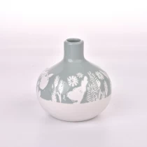 Kina newly design ceramic candle jars with flower pattern - COPY - er7fdi produsent