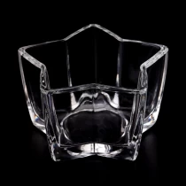 China Newly customized glass candle holder in the shape of a five-pointed star for supplier manufacturer