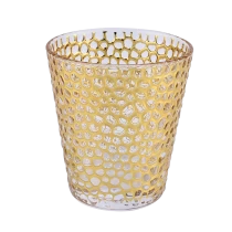 China Luxury gold plating glass candle jar for home decor manufacturer