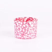 Cina Baru 510ml mulut lebar efek rockiness warna merah muda pada tempat lilin kaca dalam jumlah besar pabrikan