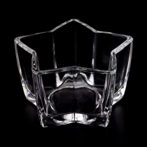 China Modern custom pentagram shaped transparent glass candle jars wholesale wedding decorations manufacturer