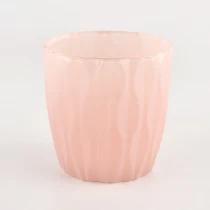 Chiny Niestandardowe, eleganckie, różowe, luksusowe szklane słoiki na świece na Walentynki producent