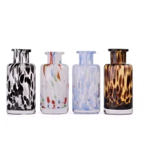 China Newly design red & blue color mixed on handmade glass bottle  for wholesale manufacturer