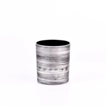 China Zylinderförmige 10-Unzen-Kerzengläser aus handbemaltem Silberglas Hersteller