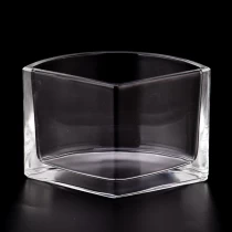 China Unique Shape glass candle jars and candle holders for wholesale manufacturer